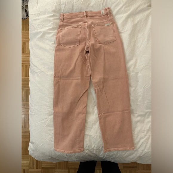 7 For All Mankind salmon pink Italian fabric straight leg jeans size 27 denim - Picture 3 of 3